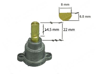 Picture of Nipple for gas tap PEL 21S - shaft  8x6,5 mm L=22/14,5 mm for Zanussi, Electrolux Part# 2185