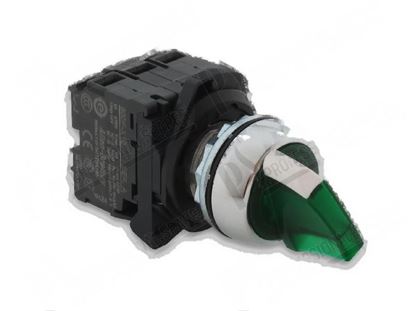 Picture of Green rotary switch  22 mm - 2 pos. 0-1 with led 240V for Zanussi, Electrolux Part# 3906