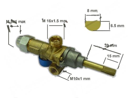 Picture of Valved gas tap PEL 21S with safety device for Zanussi, Electrolux Part# 4282