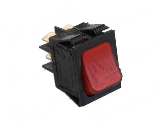 Picture of Momentary push switch red backlit 22x30 mm for Zanussi, Electrolux Part# 5899