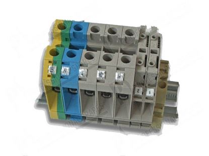 Picture of Terminal board 5 poles cable sq.mm 16 with 2 fuse holders for Zanussi, Electrolux Part# 6854