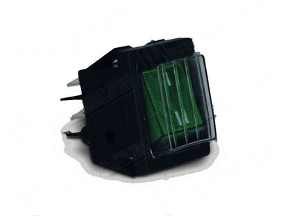 Picture of Green double-pole backlit switch 22x30 mm; I-II for Zanussi, Electrolux Part# 53837