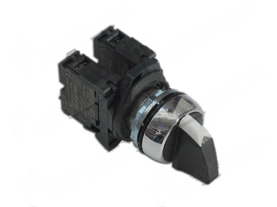 Picture of Black rotary switch  22 mm - 3 pos. 1-0-2 unstable for Zanussi, Electrolux Part# 54422