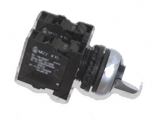 Picture of Black rotary switch  28 mm - 2 pos. 0-1 fixed for Zanussi, Electrolux Part# 54482