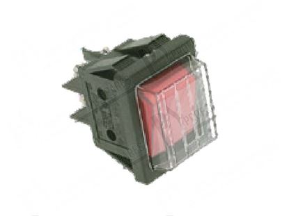 Picture of Momentary push switch red backlit 22x30 mm for Zanussi, Electrolux Part# 54547