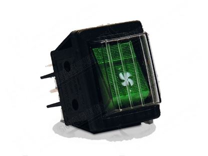 Picture of Green double-pole backlit switch 22x30 mm for Zanussi, Electrolux Part# 54552