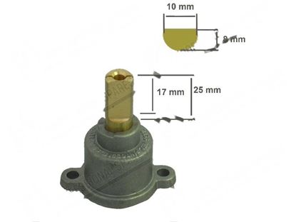 Picture of Nipple for gas tap PEL 22S - shaft  10x8 mm L=25/17 mm for Zanussi, Electrolux Part# 56597