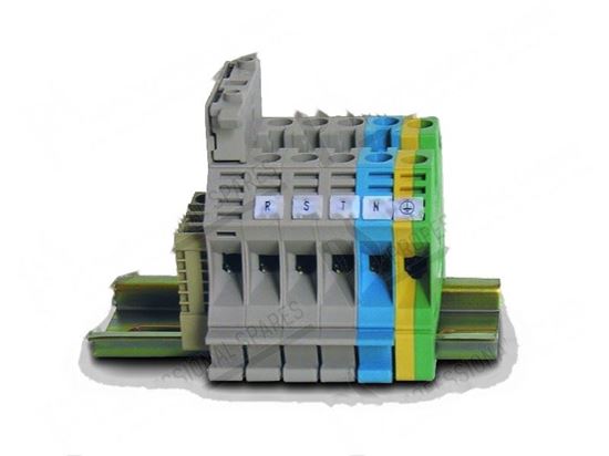 Picture of Terminal board 5 poles cable sq.mm 6 with fuse holder for Zanussi, Electrolux Part# 59794