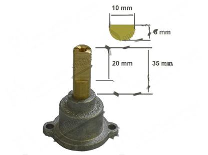 Picture of Nipple for gas tap PEL 23S - shaft  10x8 mm L=35/20 mm for Zanussi, Electrolux Part# 59853