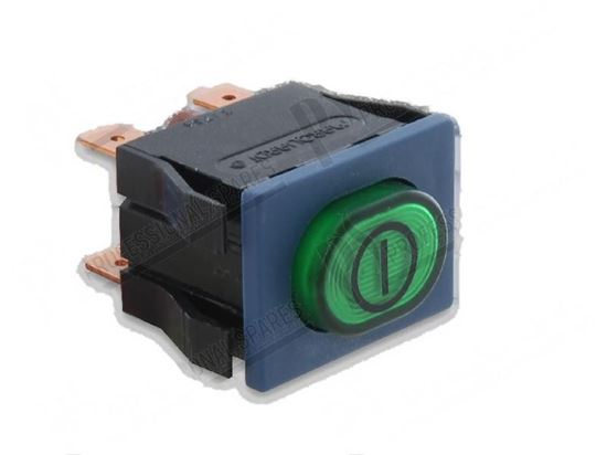 Picture of Green double-pole backlit switch 22x30 mm for Winterhalter Part# 3124185