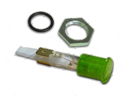 Picture of Green pilot lamp  13 mm - 240V - L=60 mm for Zanussi, Electrolux Part# 005010, 058596, 058658, 0H6619