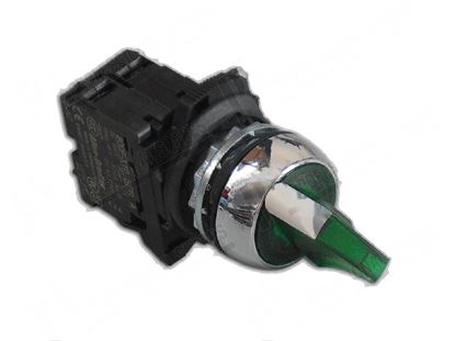 Picture of Green rotary switch  22 mm - 2 pos. 0-1 with led 240V for Zanussi, Electrolux Part# 005079, 053261, 059051