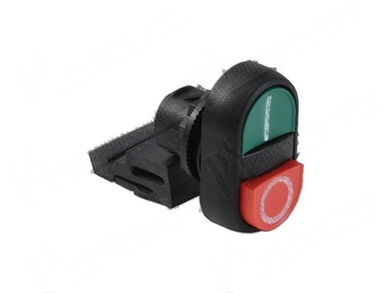 Picture of Double push button O-I  22 mm for Hobart Part# 00-738650-001, 00740522001, 00-740522-001, 00740522-1, 7386501, 738650-1, 7405221