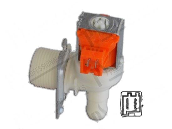 Picture of Solenoid valve 90Â° - 1 way - 220/240V 50/60Hz -  14 mm for Zanussi, Electrolux Part# 049308, 049334