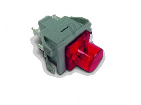 Picture of Red press switch 10(4)A 250V for Zanussi, Electrolux Part# 072483, 471961006