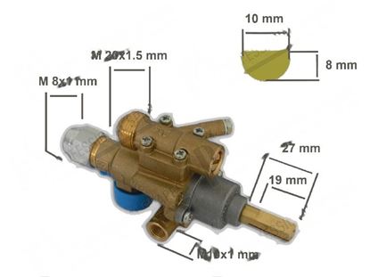 Picture of Valved gas tap PEL 22SO with safety device for Zanussi, Electrolux Part# 0A2001