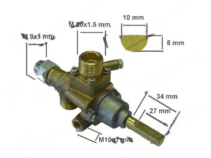 Picture of Valved gas tap PEL 22SV with safety device for Zanussi, Electrolux Part# 0C0489