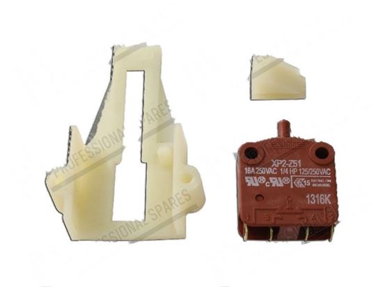 Picture of Snap action microswitch with support 16A 250VAC for Zanussi, Electrolux Part# 0E1913, 472977801