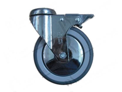 Picture of Swivel castor with lock  125x30 mm - chrome plated for Zanussi, Electrolux Part# 0E5327
0K6717
461208704