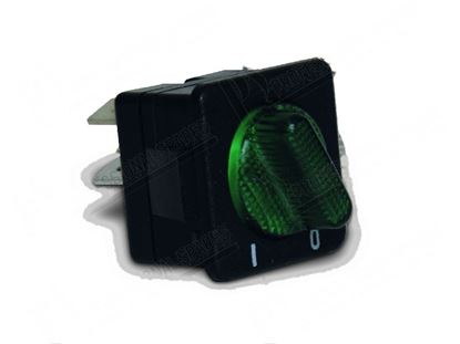 Picture of Green double-pole backlit switch 25x25 mm; 0-I for Zanussi, Electrolux Part# 0K4925