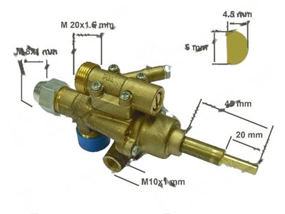 Picture of Valved gas tap PEL 22SO with safety device for Zanussi, Electrolux Part# 0K5756