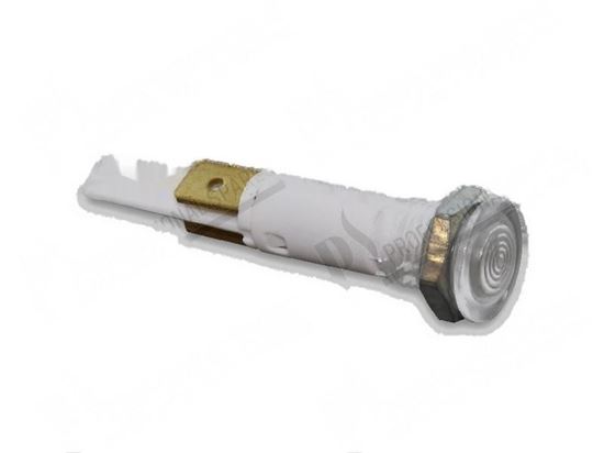 Picture of White pilot lamp  10 mm 230V for Zanussi, Electrolux Part# 0KL449