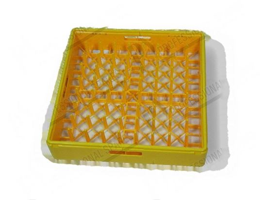 Picture of Basket 500x500xh105 mm - Yellow, for 18 dinner plates for Zanussi, Electrolux Part# 48795