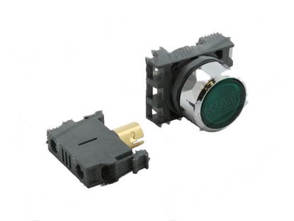 Picture of Illuminated green push button  22 mm - unstable for Elettrobar/Colged Part# COM130439